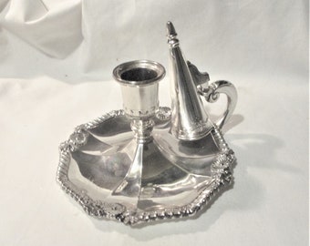 Candle Holder Snuffer with Handle Detachable Snuffer Raimond Silver MFG Co