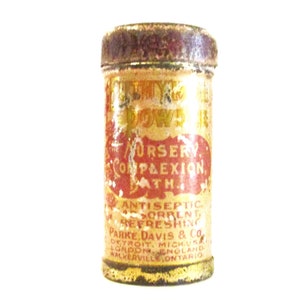 Euthymol Talcum Powder Tin Advertising Parke Davis & Co. Tin Box Rare Circa 1900