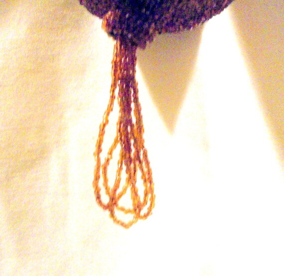 Beaded Gold Flapper Drawstring Evening Purse Free… - image 5