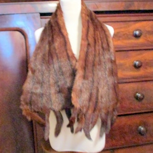 Mink Collar Shawl Tails Mid Century Mink Cape Wrap Scarf Collar Unique 53 Inch Shawl With Mink Tails Free Shipping