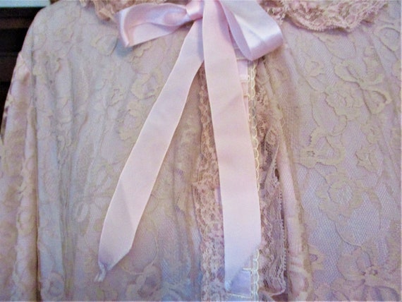 Odette Barsa 1950’s Pink Ecru Lace Trousseau Dres… - image 6