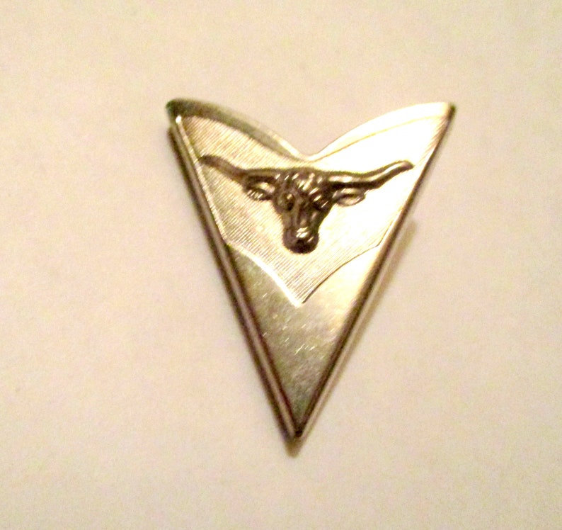 Cowboy Collar Tips Southwestern Silver Tone Long Horn Steer Collar Tips Vintage Western Collar Tabs Stays Cowboy Collar Cover