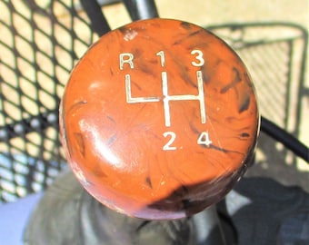 Vintage Bakelite 4 Speed Reverse Up Left Gear Shifter Knob Shift Boot Auto Car Shift Knob and Shifter Assembly