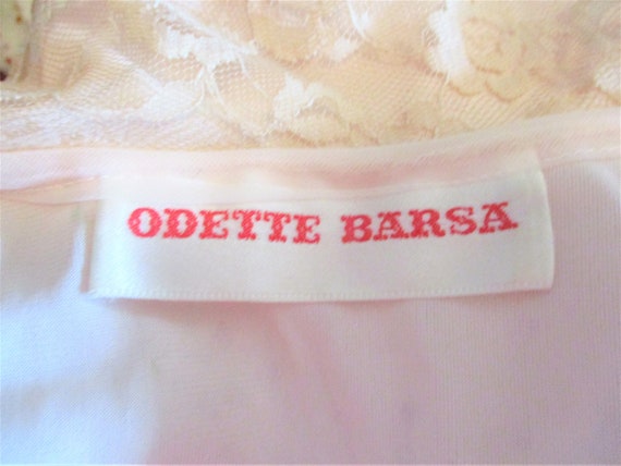 Odette Barsa 1950’s Pink Ecru Lace Trousseau Dres… - image 4