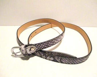 Luana Ferracuti Python Print Belt Leather Made in Italy Size L Silver Buckle