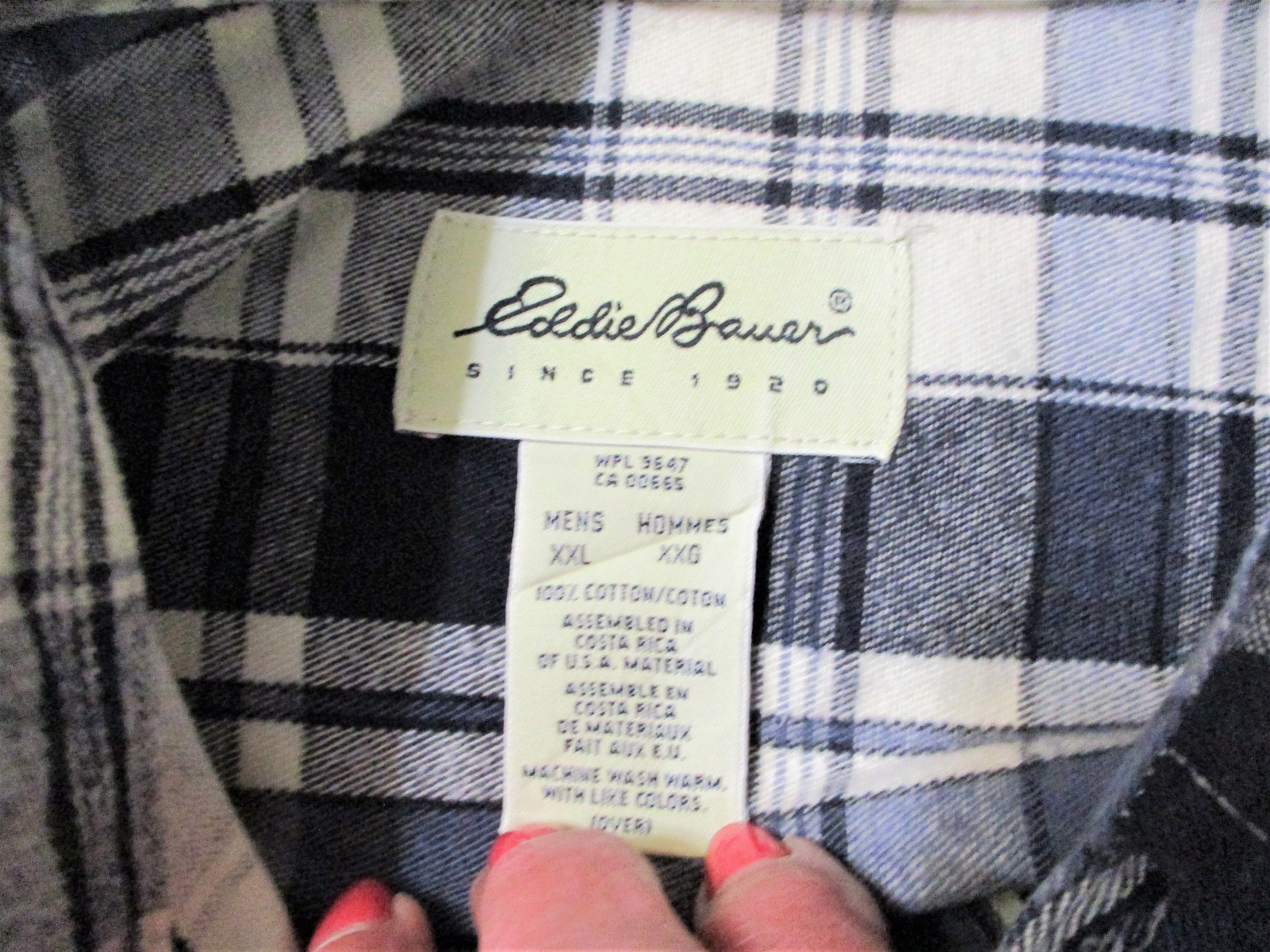 Chemise En Flanelle Pour Homme EDDIE BAUER À Carreaux Bleus À Manches