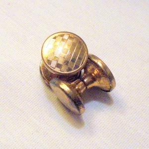 Art Deco Cufflinks "Imitation" Brand of Stranton England Spring Loaded Toggle Gold Button Heads Free Shipping