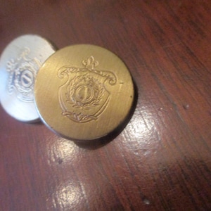 Military Uniform Buttons Metal Shank Set of 12 Buttons Six Large Buttons .75 inch and Six Small Buttons 5/8 Inch US Military