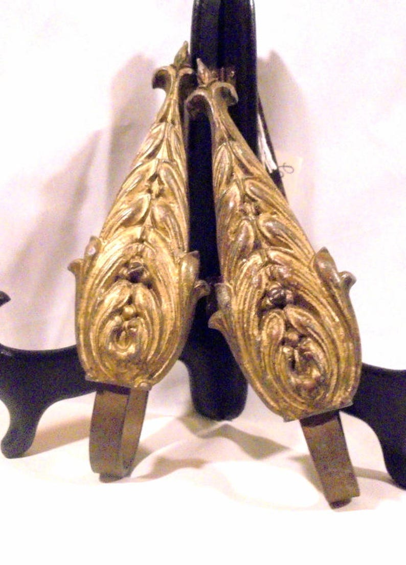 Antique Brass Drapery Curtain Tie Backs Fleur de Lis Antique Etsy