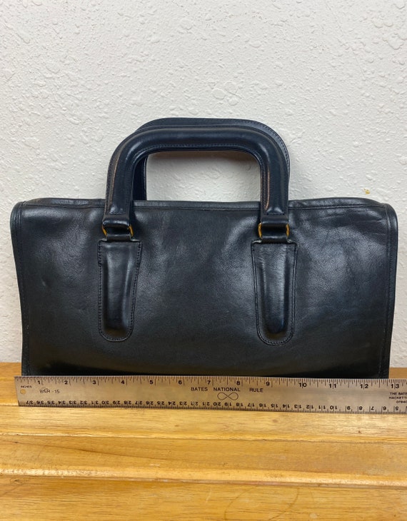 Vintage COACH Slim Satchel Black leather bag Made… - image 3