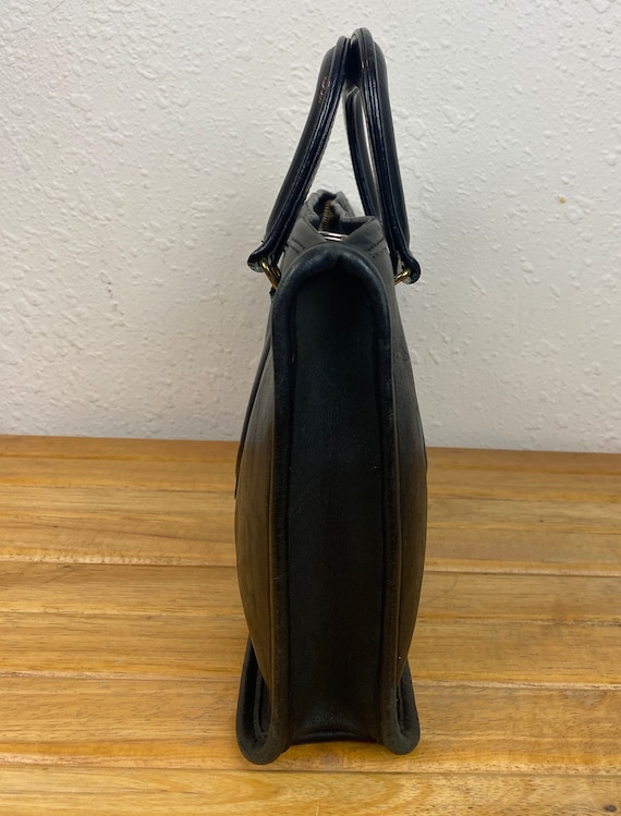 Vintage COACH Slim Satchel Black leather bag Made… - image 5