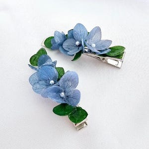 Elegant Hydrangean Dried Flower Hairclips - Blue Hydrangea Hair clip - Resin Hairclip - Bridal Hair accessories - Real Flower Hair pins