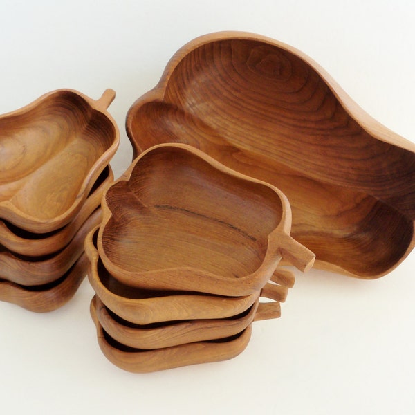 Wooden Harvest Serving Bowl Set