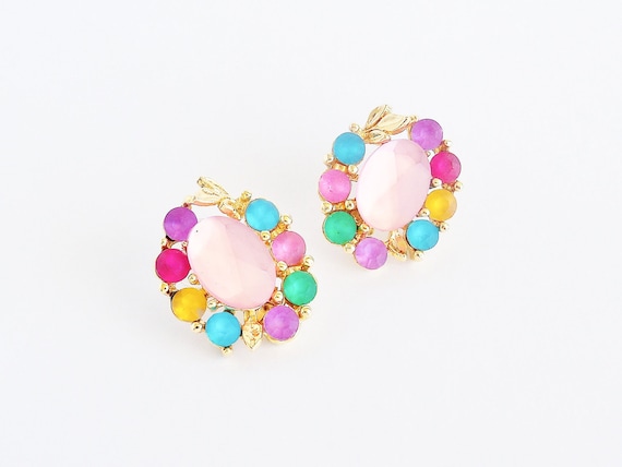 TWO SISTERS Frosted Rainbow Earrings
