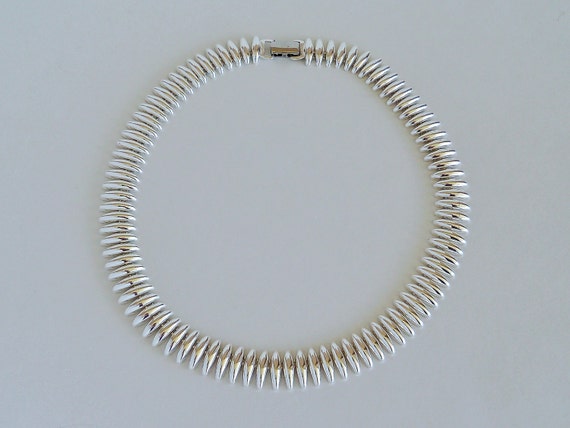 NAPIER Sultry Silvery Link Necklace and Bracelet … - image 3