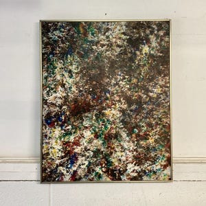 Signed Original Vintage Mid Century Abstract Oil Painting by Milt Surrey
