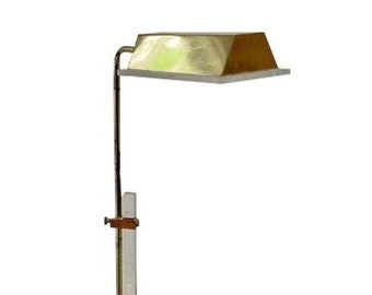 Acrylic and Brass Vintage Floor Lamp by Bauer