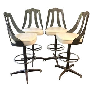 Bar Stools Set of 4 Vintage Mid Century Mod Modern Smoked Acrylic