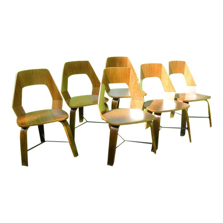 Set de 6 sillas de comedor de estilo moderno de mediados del | Etsy