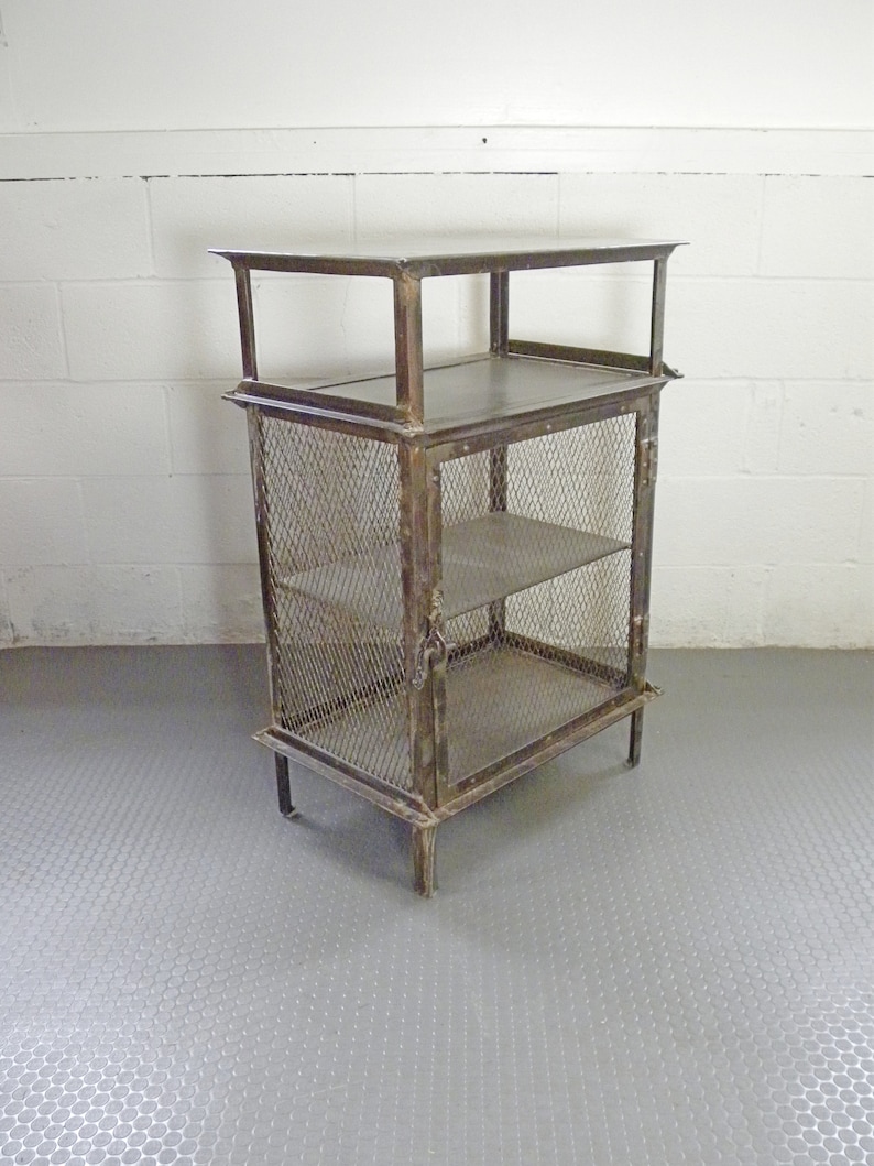 Vintage Industrial Salvage Post War Metal Cabinet Bar