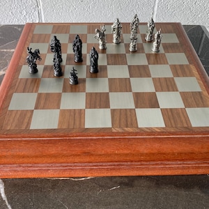 Vintage Royal Selangor Camelot Pewter Chess Set