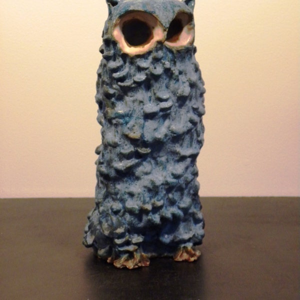 Mid Century Vintage Pottery Owl Sculpture