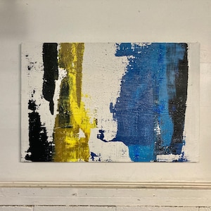 Vintage Modern Mid Century Signed Abstract Oil Painting Gerhard Richter Style