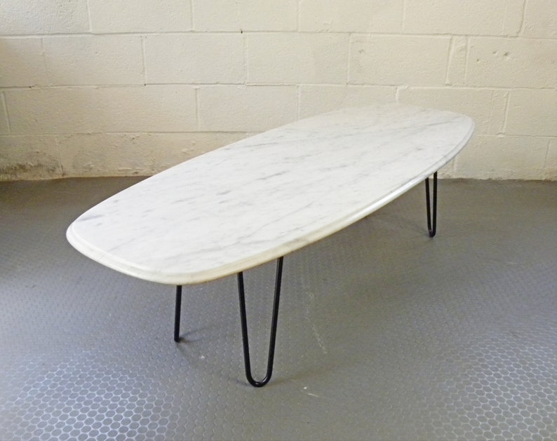 Vintage Mid Century Marble Surf Board Coffee Table With Etsy