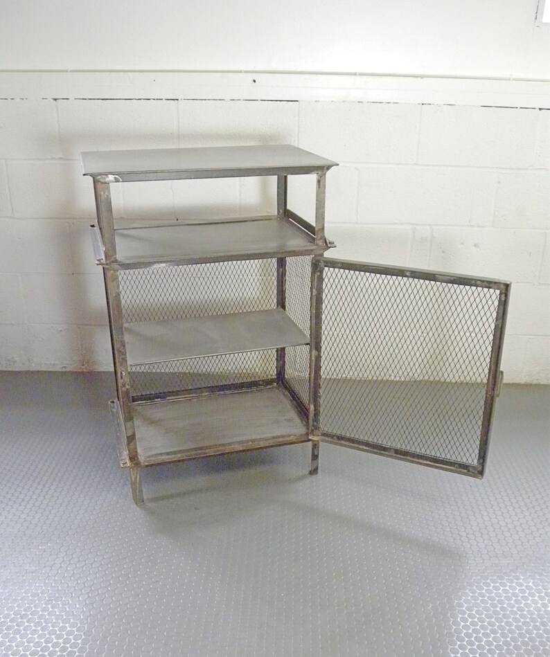 Vintage Industrial Salvage Post War Metal Cabinet Bar