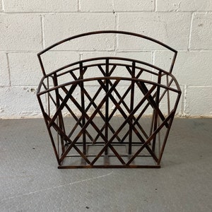 Vintage Large Metal Magazine Rack - Etsy