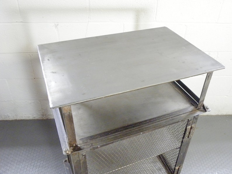 Vintage Industrial Salvage Post War Metal Cabinet Bar
