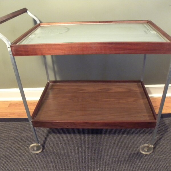 Mid Century Salton Warming Bar Tea Kitchen Serving Cart