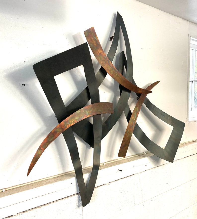 Mid Century Modern Metal Wall Sculpture Etsy