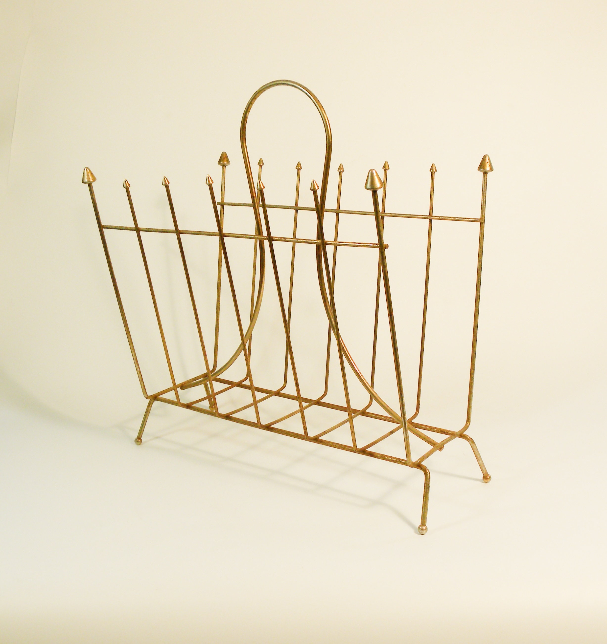 Mid Century Modern Gold Magazine Rack Etsy
