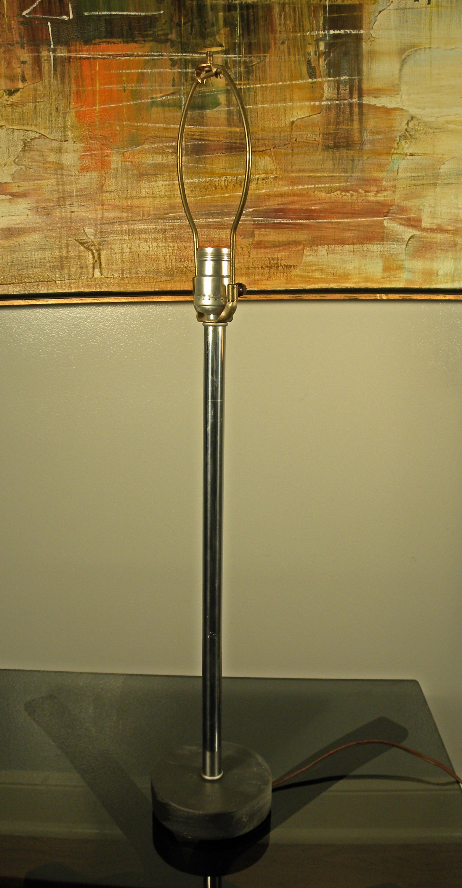 Mid Century Modern Vintage Chrome Candlestick Table Lamp Etsy