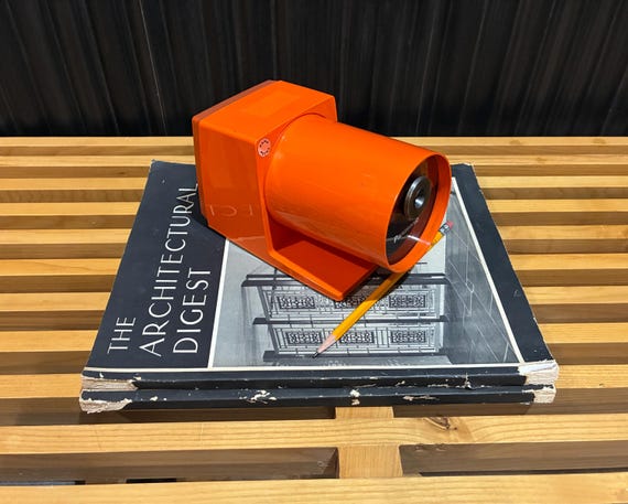 Vintage Mid Century Orange Panasonic Pencil Sharpener