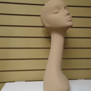 One (1) 20&quot;h #6303XDS Black Durastone tm Swan curved Neck Mannequin Head/Irregular for veils-wigs-hats Polly Products-Made in the USA