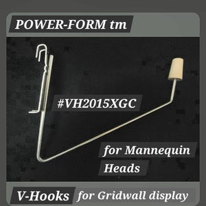Power-Form Mannequin Head V-Hooks for Gridwall Display Made in the USA