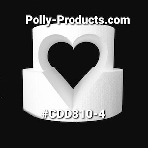 Deco Design Cake Base, #CDD810-4 by Polly Products Special Event / Party supplies & accessories: 8", 10". Design heart cutout, 6"