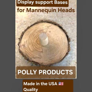 Wood Mannequin Head Stand, Timber Styling Base, Polly Products, Made in USA