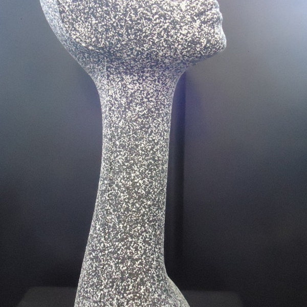 Made in the USA #6303XDS 20"H DURASTONE Granite Swan Neck Irregular SPOTLIGHT tm Head Form:Polly Products for hats, caps, veils, wigs, masks