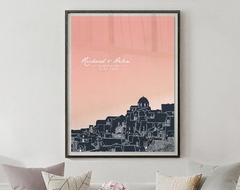 Santorini Greece Personalized Print