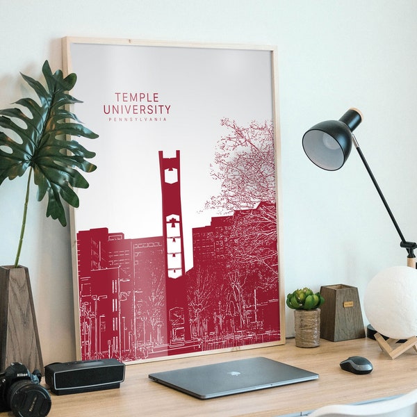 Temple University Pennsylvania Print / Customize Any City or Landmark