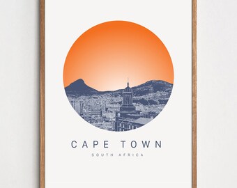 Cape Town Skyline Poster / Travel Destination Art Poster / Any City or Landmark