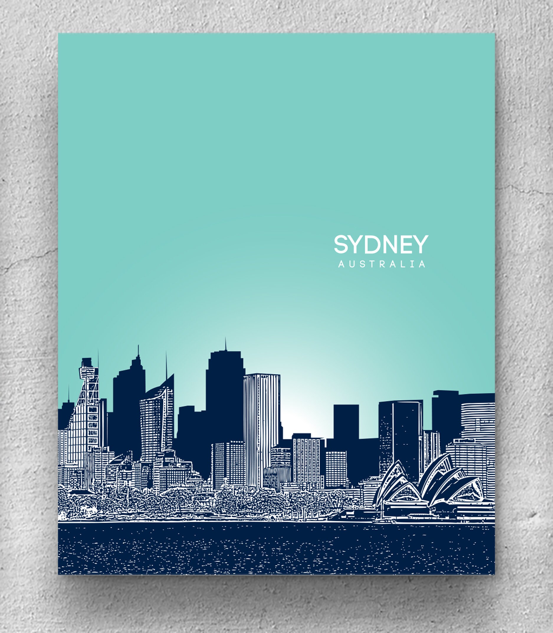 Sydney Australia City Skyline / Travel City Wall Art Poster / Etsy