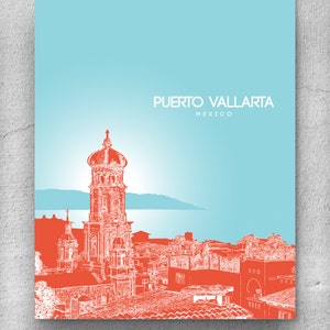 Puerto Vallarta Mexico, Mexico Travel Print, Custom Travel Print, Our Lady of Guadalupe, Puerto Vallarta Holiday Poster, Puerto Vallarta Art
