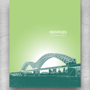 Memphis Tennessee Skyline Cityscape / Home Decor Art Poster / Modern Art / Any City or Location