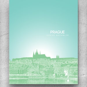 Prague Skyline Poster / Travel Destination Wall Art Poster / Any City or Landmark