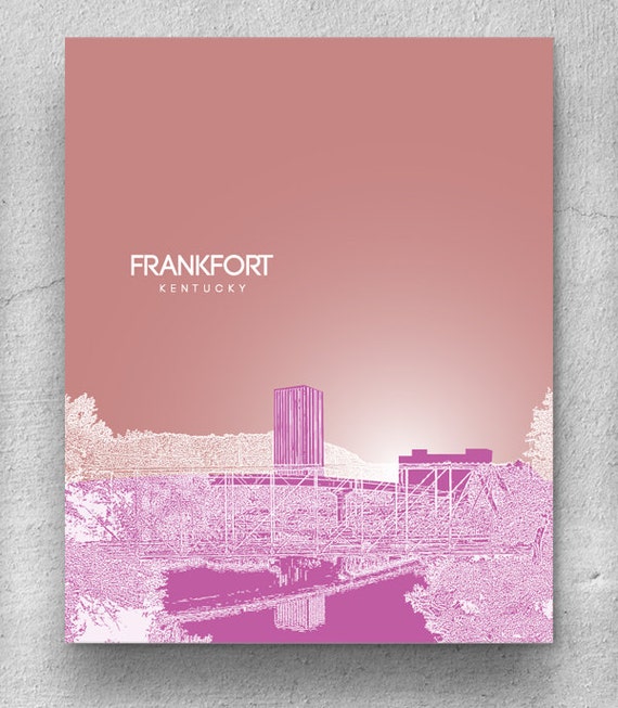 Frankfort KY Skyline Art Print / Pop Art Wall Poster for Home Etsy