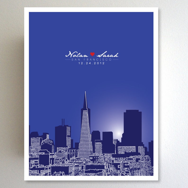 Personalized Anniversary Gift San Francisco California City Etsy